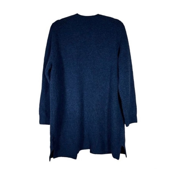 Madewell Chunky Cardigan Sweater Large Blue Open Front Alpaca Wool. EUC!! 🦙🧶 - Picture 2 of 9